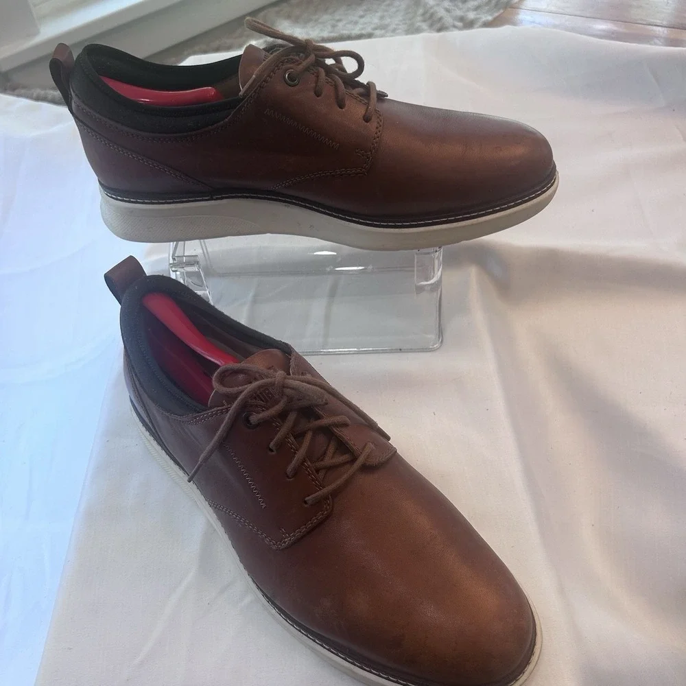 Samuel Hubbard Rafael Shoes Men 13 Brown Leather Comfort Tie Up Casual Classic